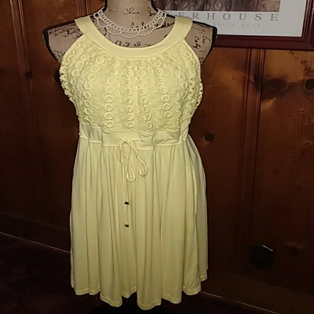 Calvin Klein Canary Yellow Dress Size 12